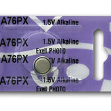 Exell A76PX LR44 1.5V Alkaline Coin Cell Battery for Calculators, Scales - Replaces Energizer A76