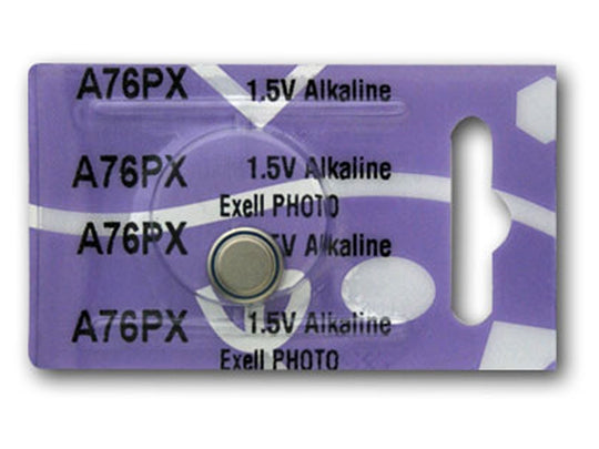 Exell A76PX LR44 1.5V Alkaline Coin Cell Battery for Calculators, Scales - Replaces Energizer A76