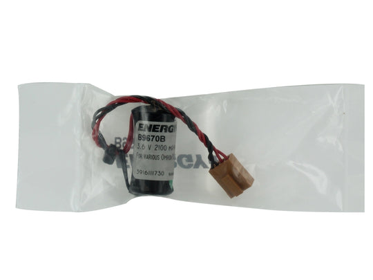Energy+ B9670B 2100mAh 3.6V Lithium Thionyl Chloride (LiSOCl2) PLC Battery Pack with Wire Leads Connector - Fits Omron Controllers - Heat Sealed Bag