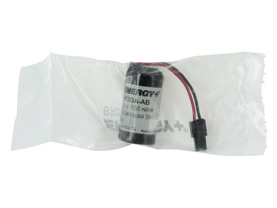 Energy+ BR2-3A-AB 1550mAh 3V Lithium Primary (LiMnO2) Battery Pack with Wire Leads Connector - Fits Allen Bradley Controllers - Heat Sealed Bag