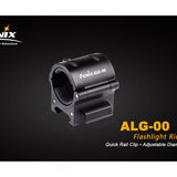 Fenix ALG-00 Flashlight Ring Picatinny Rail Mount with Quick Rail Clip