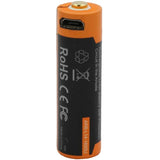 Battery with USB connector on a white background