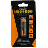 Fenix ARB-L14-16000 battery packaging with battery illustration on a white background