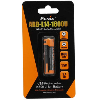 Fenix ARB-L14-16000 battery packaging with battery illustration on a white background