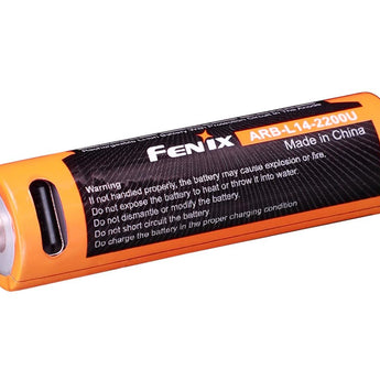 Fenix ARB-L14 14500 2200mAh 1.5V Lithium Ion (Li-ion) Button Top Battery with Micro USB Charging Port