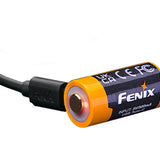 Fenix ARB-L16-800UP High Discharge 16340 800mAh 3.6V Lithium Ion (Li-ion) Button Top Battery with USB-C Charging Port - Retail Card