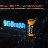 Fenix ARB-L16-950P High Performance 16340 950mAh 3.6V Protected Lithium Ion (Li-ion) Button Top Battery