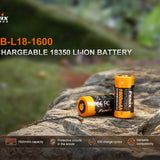 Fenix ARB-L18-1600 18350 1600mAh 3.6V Protected Lithium Ion (Li-ion) Button Top Battery