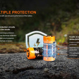 Fenix ARB-L18-1600 18350 1600mAh 3.6V Protected Lithium Ion (Li-ion) Button Top Battery