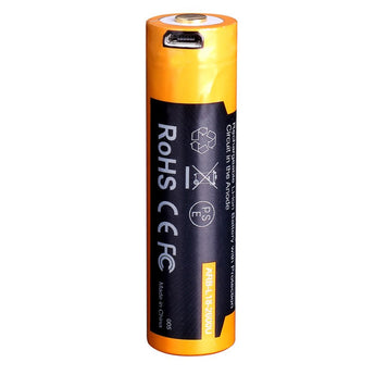 Fenix ARB-L18U 18650 2600mAh 3.6V Protected Lithium Ion (Li-ion) Button Top Battery with Micro USB Charging Port - Clam Shell