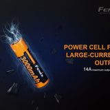 Fenix ARB-L18-3000P 18650 3000mAh 3.6V Protected Lithium Ion (Li-ion) Button Top Battery - Clam Shell
