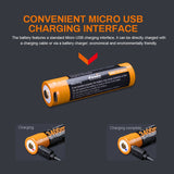 Fenix ARB-L18-3400U 18650 3400mAh 3.6V Protected Lithium Ion (Li-ion) Button Top Battery with Micro USB Charging Port - Clam Shell