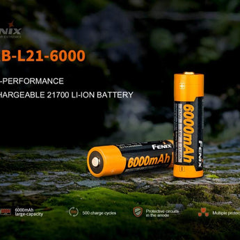 Fenix ARB-L21-6000 21700 6000mAh 3.6V Protected High-Drain Lithium Ion (Li-ion) Button Top Battery