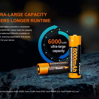 Fenix ARB-L21-6000 21700 6000mAh 3.6V Protected High-Drain Lithium Ion (Li-ion) Button Top Battery