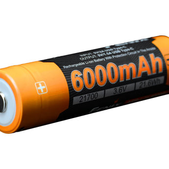Fenix ARB-L21-6000B 21700 6000mAh 3.6V Protected Lithium Ion (Li-ion) Button Top Battery with Built-In USB-C Charging Port