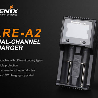 Fenix ARE-A2 Dual Channel Smart Charger for Li-ion, NiMH, and NiCd Batteries