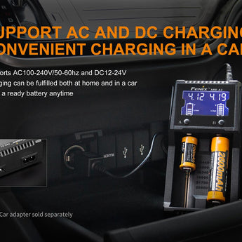 Fenix ARE-A2 Dual Channel Smart Charger for Li-ion, NiMH, and NiCd Batteries
