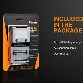 Fenix ARE-A2 Dual Channel Smart Charger for Li-ion, NiMH, and NiCd Batteries