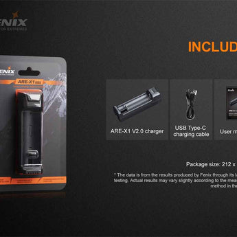 Fenix ARE-X1 V2.0 Single Bay Smart Charger for 18650, 21700 and 26650 Batteries