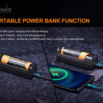 Fenix ARE-X1 V2.0 Single Bay Smart Charger for 18650, 21700 and 26650 Batteries