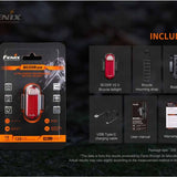 Fenix BC05R V2 Compact Rechargeable LED Bike Tail-Light - 15 Lumens - Uses Built-in Li-ion Battery Pack