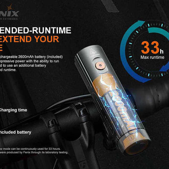 Fenix BC21R V3.0 USB-C Rechargeable LED Bike Light - 1200 Lumens - Luminus SST40 - Includes 1 x 18650