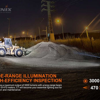 Fenix C7 USB-C Rechargeable LED Flashlight - 3000 Lumens - Luminus SST70 - Includes 1 x 21700