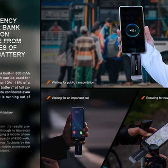 Fenix E-SPARK USB-C Rechargeable LED Flashlight and Power Bank - 100 Lumens - Uses Built-in 800mAh Li-ion Battery Pack