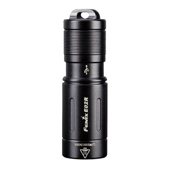 Fenix E02R Rechargeable KeyChain Flashlight - Luminus SST20 - 200 Lumens - Uses Built-In 120mAh Li-Poly Battery Pack - Available in Black, Blue or Brown