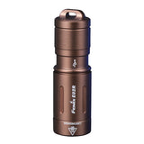 Fenix E02R Rechargeable KeyChain Flashlight - Luminus SST20 - 200 Lumens - Uses Built-In 120mAh Li-Poly Battery Pack - Available in Black, Blue or Brown
