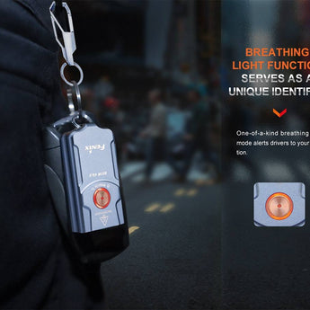 Fenix E03R-V2 USB-C Rechargeable LED Keychain Flashlight - 500 Lumens - Uses Built-in 400mAh Li-ion Battery Pack - Grey or Blue