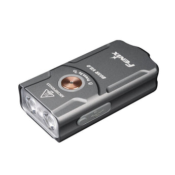 Fenix E03R-V2 USB-C Rechargeable LED Keychain Flashlight - 500 Lumens - Uses Built-in 400mAh Li-ion Battery Pack - Grey or Blue