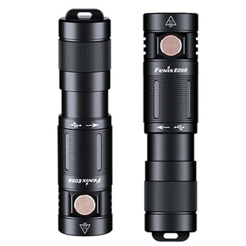 Fenix E09R USB-C Rechargeable LED Flashlight - Luminus SST20 - 600 Lumens - Includes Built-In 800mAh Li-Poly Battery Pack