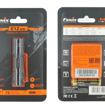 Fenix E12 V3 Compact Everyday Carry LED Flashlight -Luminus SST20 LED - 200 Lumens - Includes 1 x AA