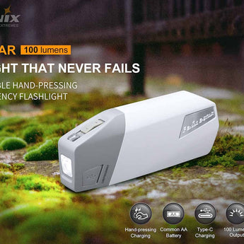 Fenix E-STAR USB-C Rechargeable Emergency Flashlight - 100 Lumens - Includes 1 x NiMH AA