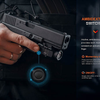 Fenix GL06-365 Lightweight LED Weapon Light - 600 Lumens - Fits Sig Sauer P365 and P365XL - Includes 1 x ARB-L16-700UP