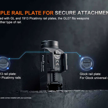 Fenix GL07 Compact High-Output LED Weapon Light - 700 Lumens - Luminus SFT12R - Includes 1 x 16340 with USB-C Charging Port