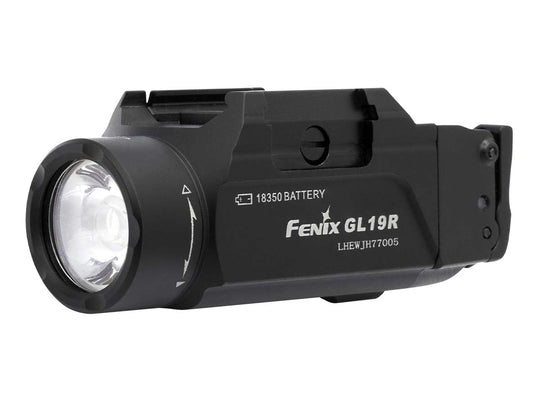 Fenix GL19R flashlight - angled view on a white background