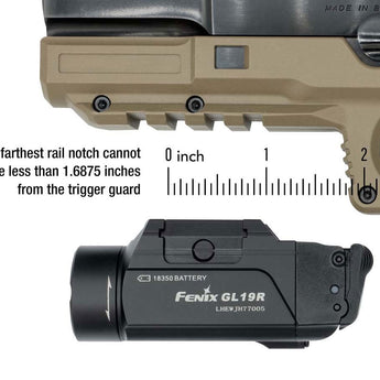 Fenix GL19R USB-C Rechargeable LED Weapon Light - 1200 Lumens - Luminus SFT40 - Includes 1 x 18350