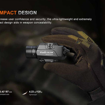 Fenix GL23R USB-C Rechargeable LED Weapon Light - 1200 Lumens - Luminus SFT40 - 520nm Green Laser - Includes 1 x 18350