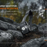 Fenix HL12R V2.0 USB-C Rechargeable LED Headlamp - 500 Lumens - Luminus SST20 - Uses Built-in 950mAh Li-ion Battery Pack - Gun Gray or Purple