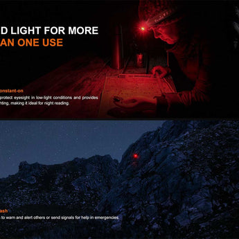 Fenix HL12R V2.0 USB-C Rechargeable LED Headlamp - 500 Lumens - Luminus SST20 - Uses Built-in 950mAh Li-ion Battery Pack - Gun Gray or Purple