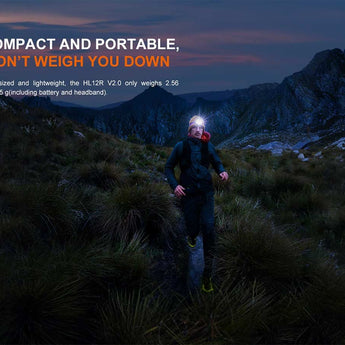 Fenix HL12R V2.0 USB-C Rechargeable LED Headlamp - 500 Lumens - Luminus SST20 - Uses Built-in 950mAh Li-ion Battery Pack - Gun Gray or Purple