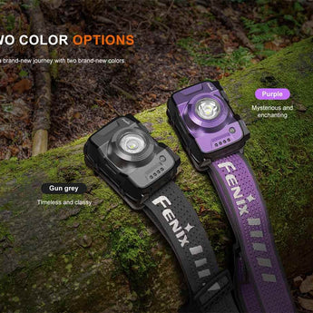 Fenix HL12R V2.0 USB-C Rechargeable LED Headlamp - 500 Lumens - Luminus SST20 - Uses Built-in 950mAh Li-ion Battery Pack - Gun Gray or Purple