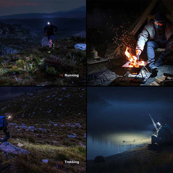 Fenix HL12R V2.0 USB-C Rechargeable LED Headlamp - 500 Lumens - Luminus SST20 - Uses Built-in 950mAh Li-ion Battery Pack - Gun Gray or Purple