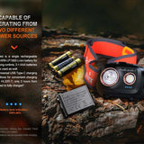Fenix HL32R-T USB-C Rechargeable Trail Running Headlamp - 800 Lumens - Luminus SST20 - Includes 1 x ARB-LP1900 Li-Poly Battery Pack - Black, Blue, and Rose Red