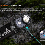 Fenix HL45R USB-C Rechargeable Multipurpose Focusable Induction Headlamp - 1000 Lumens - Luminus SFT25R - Includes 1 x 1900mAh Li-ion Battery Pack