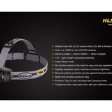 Fenix HL55 Lightweight Headlamp - CREE XM-L2 U2 LED - Neutral White - 900 Lumens - Uses 2 x CR123As or 1 x 18650