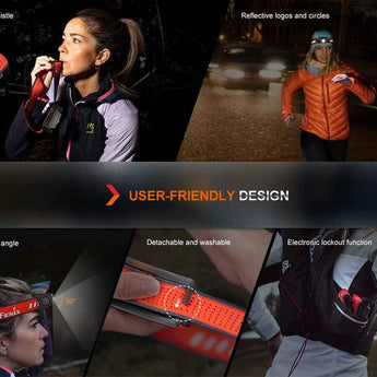 Fenix HM62-T Lightweight Trail Running LED Headlamp - 1200 Lumens - Luminus SST40 - Includes 1 x USB-C Rechargeable 18650 - Black or Magma