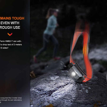 Fenix HM62-T Lightweight Trail Running LED Headlamp - 1200 Lumens - Luminus SST40 - Includes 1 x USB-C Rechargeable 18650 - Black or Magma